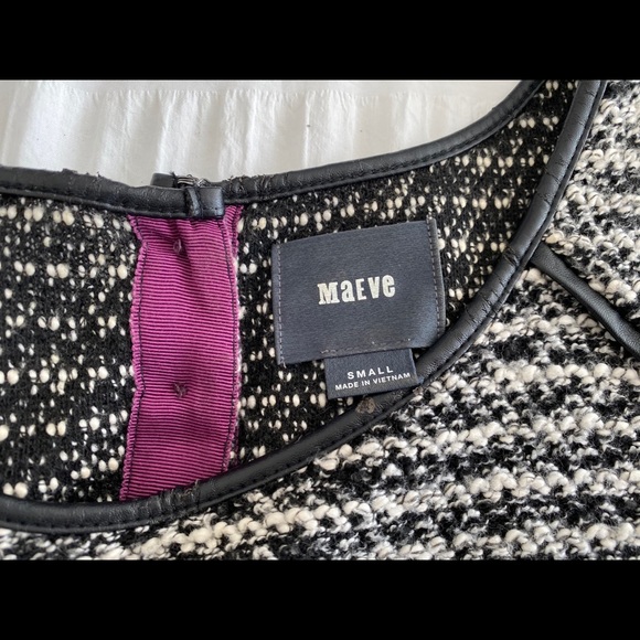 Anthropologie Maeve Knit Faux Leather Trim Dress - Picture 5 of 5